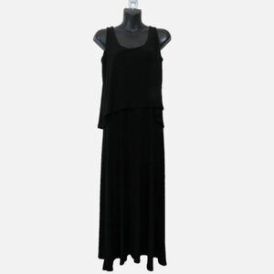Sympli size 4 Black Layered Maxi Dress Lagenlook Sleeveless Basic